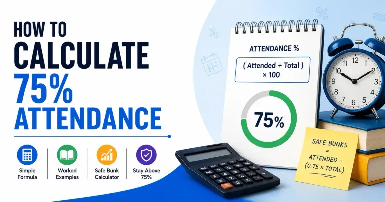 How to Calculate 75% Attendance: Formula, Examples & Safe Bunk Calculator