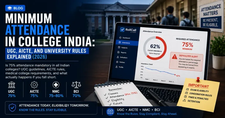 Minimum Attendance in College India: UGC, AICTE, and University Rules Explained (2026)