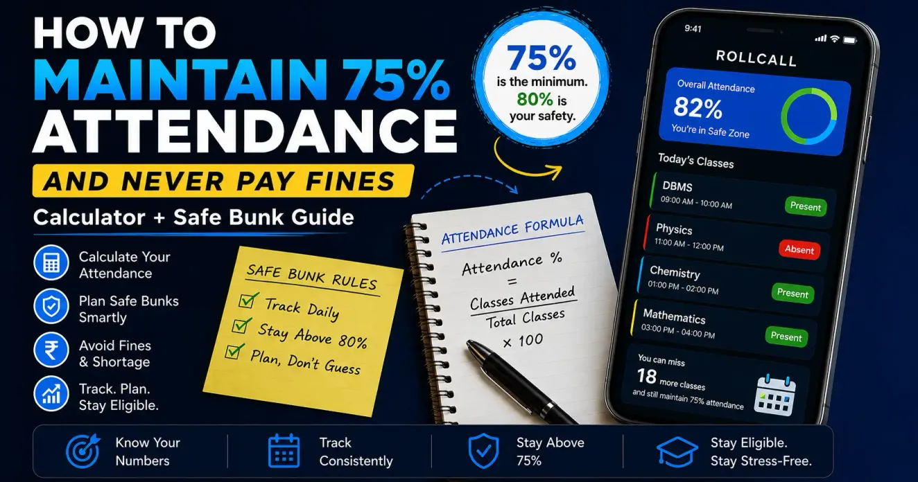 How to Maintain 75% Attendance in College (Calculator + Safe Bunk Guide)